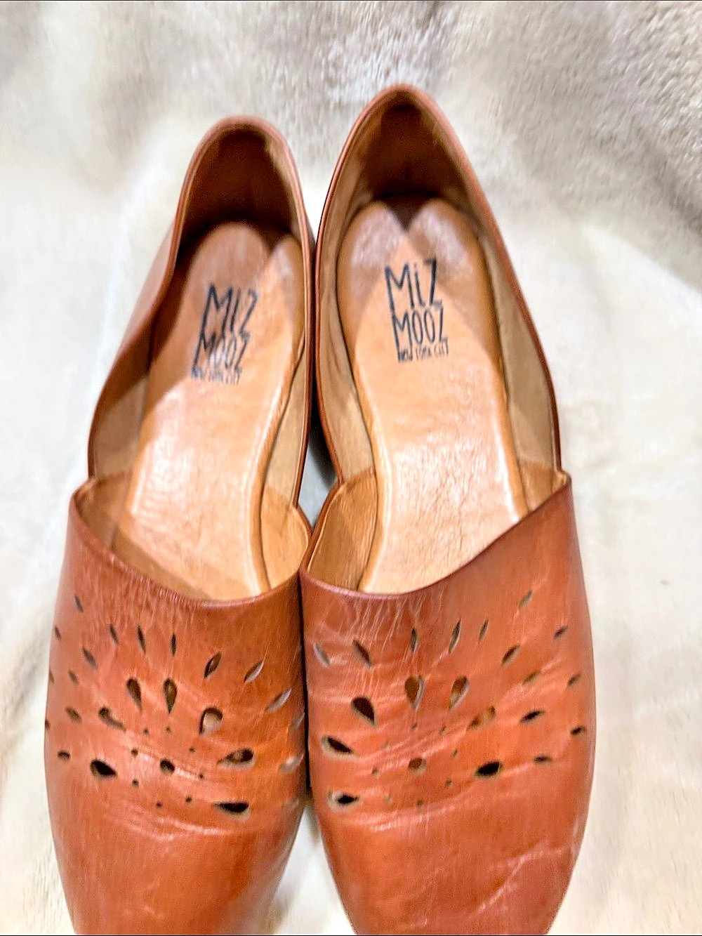 KALA Perforated Leather Mules in Brown